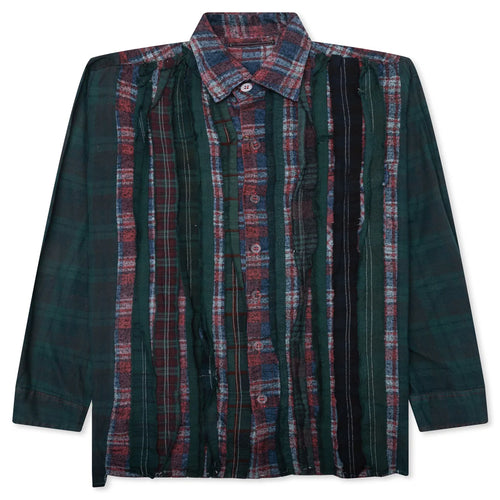 Over Dyed Ribbon Wide Shirt Green