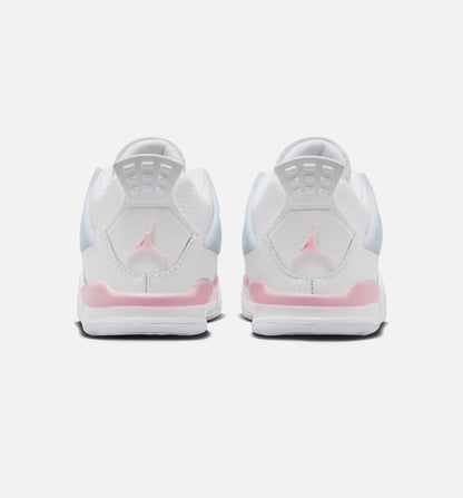 Air Jordan 4 Retro Medium Soft Pink Infant Toddler Lifestyle Shoe White Medium Soft Pink Half Blue Vapor