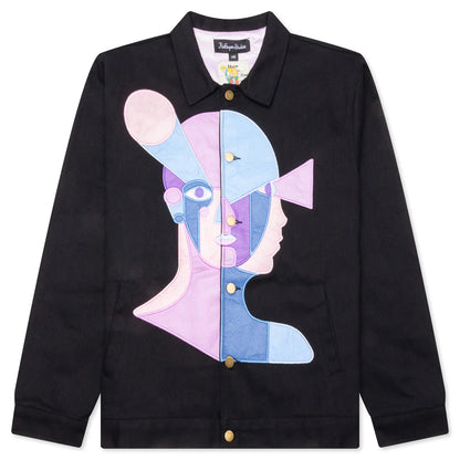 Whose Idea Is It Anyway Patched Work Jacket Black