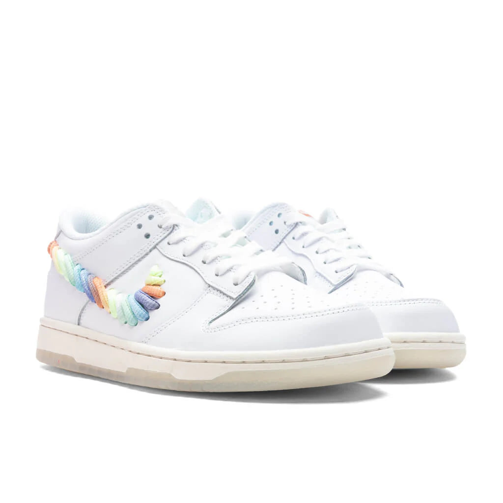 Dunk Low Rainbow Swoosh GS White Multi Terra Blush