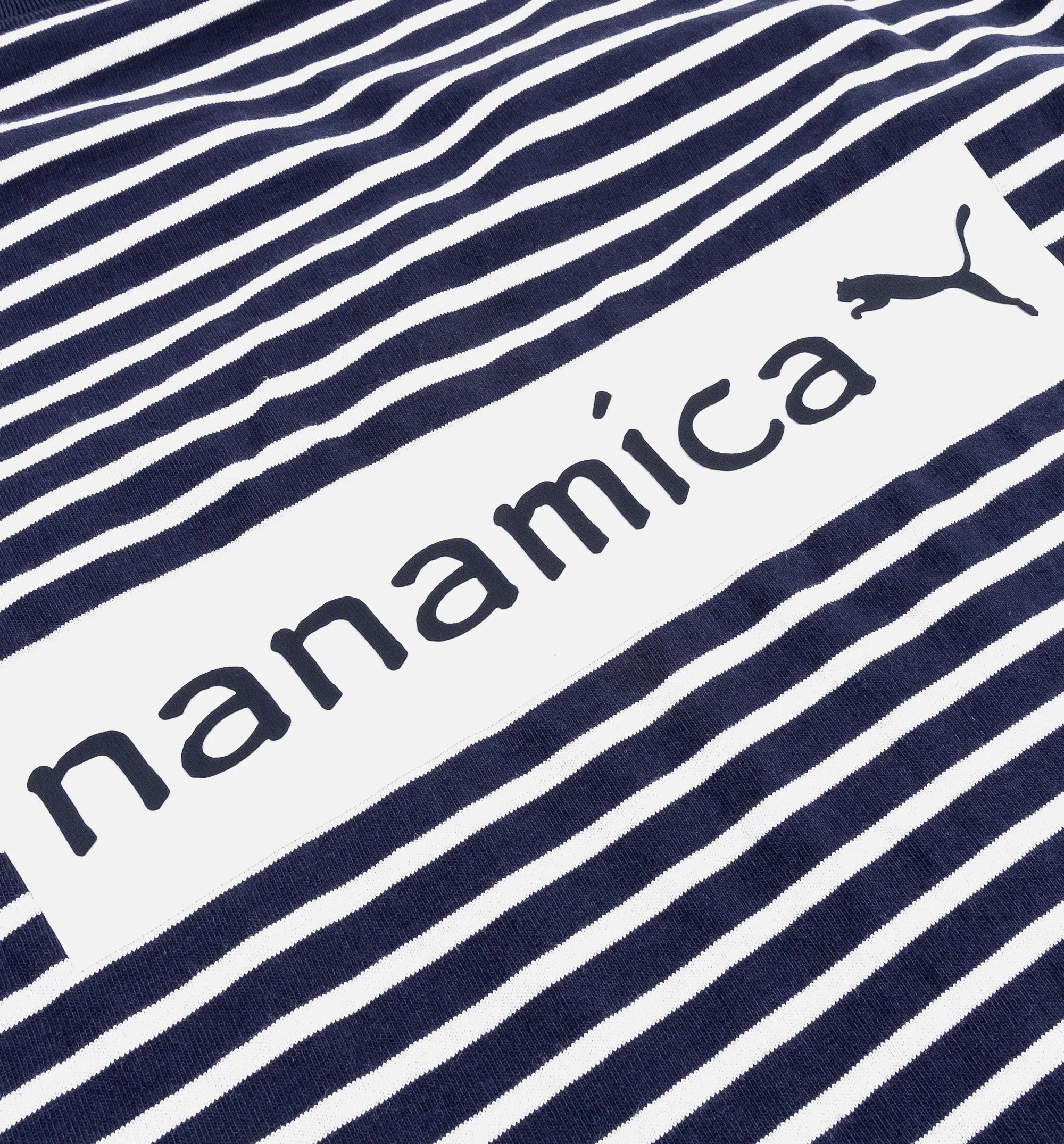 Nanamica Striped Mens Short Sleeve Shirt Navy