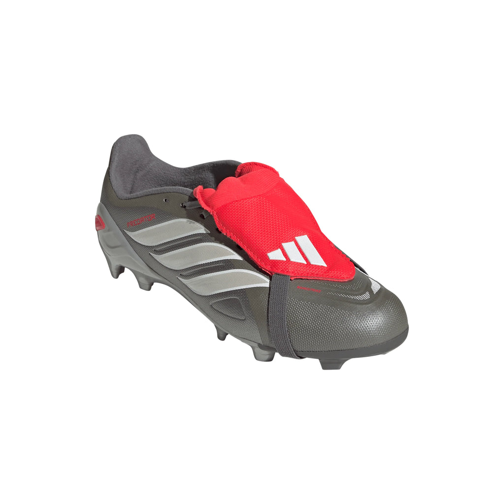 adidas Predator League Fold Over Tongue FG Youth Soccer Cleats Grey Red