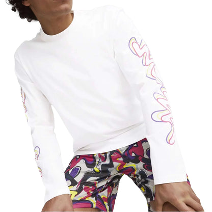 PUMA Neymar JR Creativity Long Sleeve T Shirt White Fluo Yellow Limited Edition