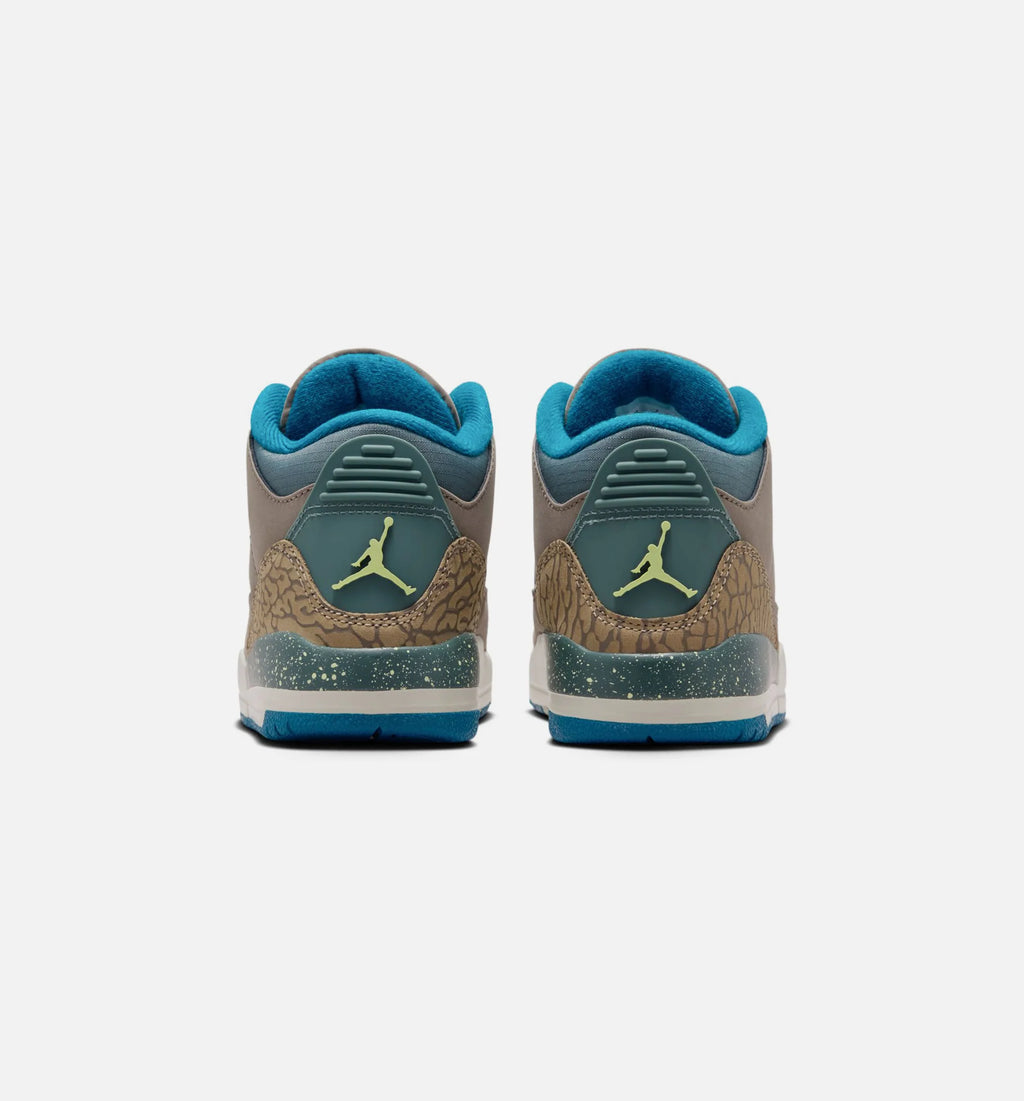 Air Jordan 3 Retro Olive Grey Preschool Lifestyle Shoe Olive Grey Green Abyss Khaki Sea Glass
