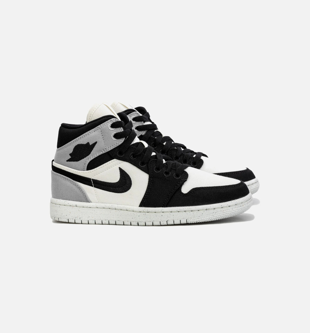 Air Jordan 1 Retro Mid SE Light Steel Grey Womens Lifestyle Shoe Black Grey