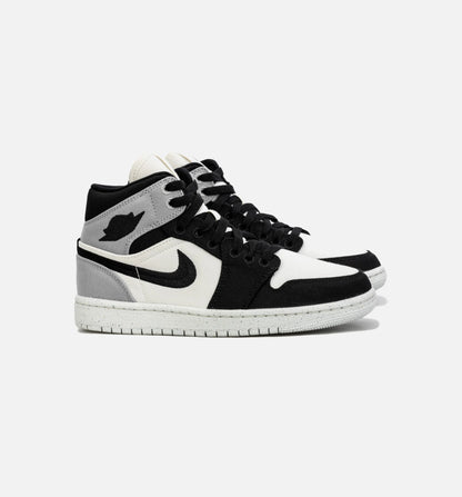 Air Jordan 1 Retro Mid SE Light Steel Grey Womens Lifestyle Shoe Black Grey