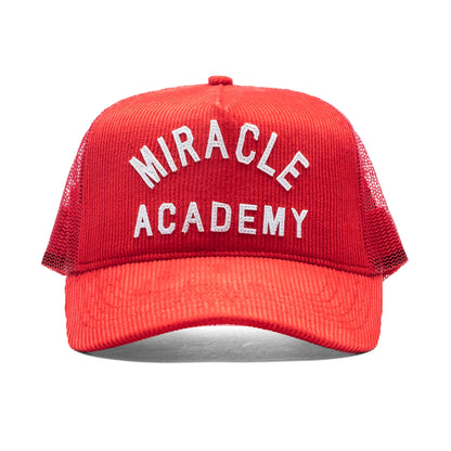 Miracle Academy Corduroy Trucker Hat Cherry