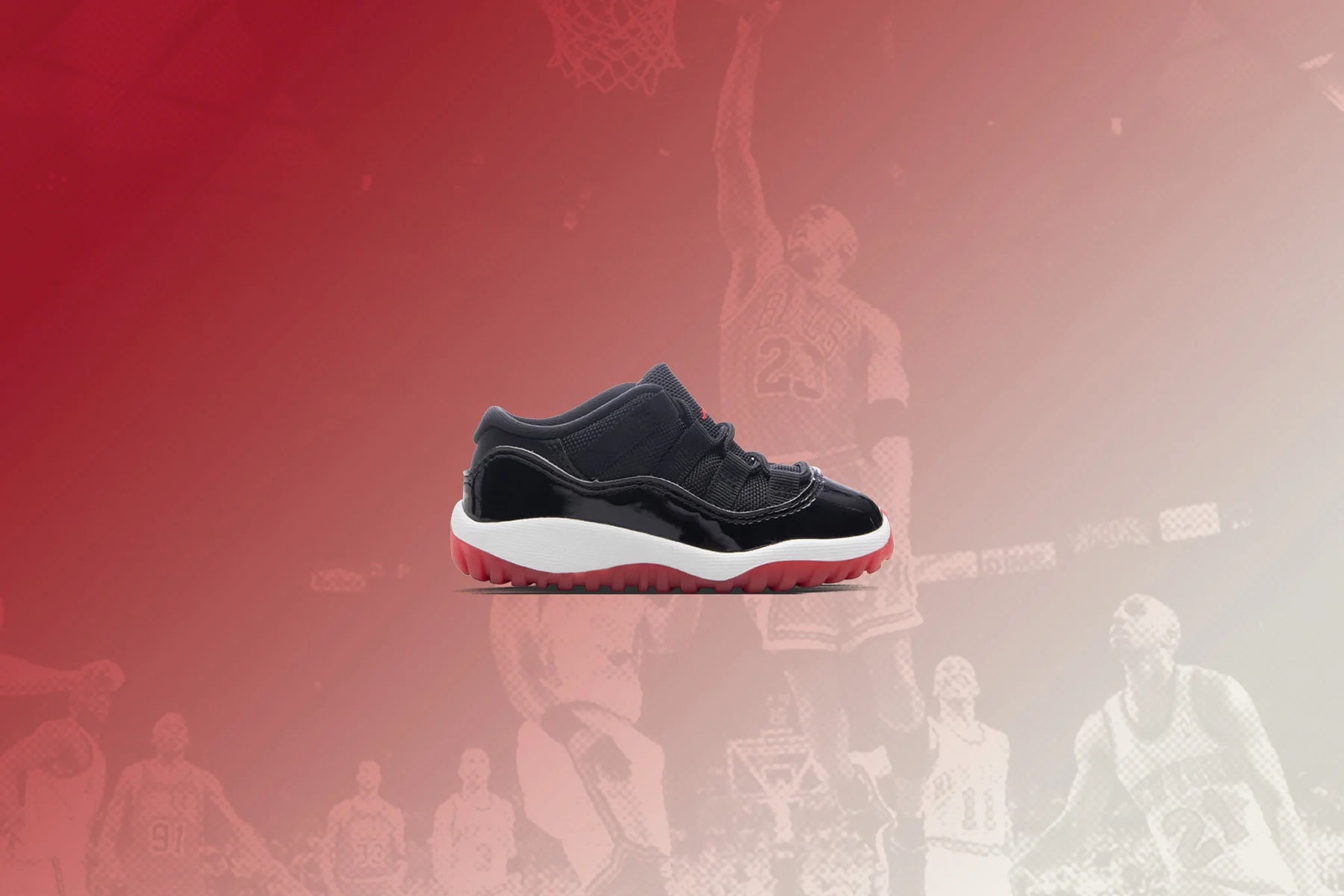 Air Jordan 11 Retro Low Bred TD Black Varsity Red White