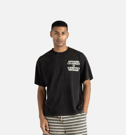 Nothing Changes Mens Short Sleeve Shirt Black