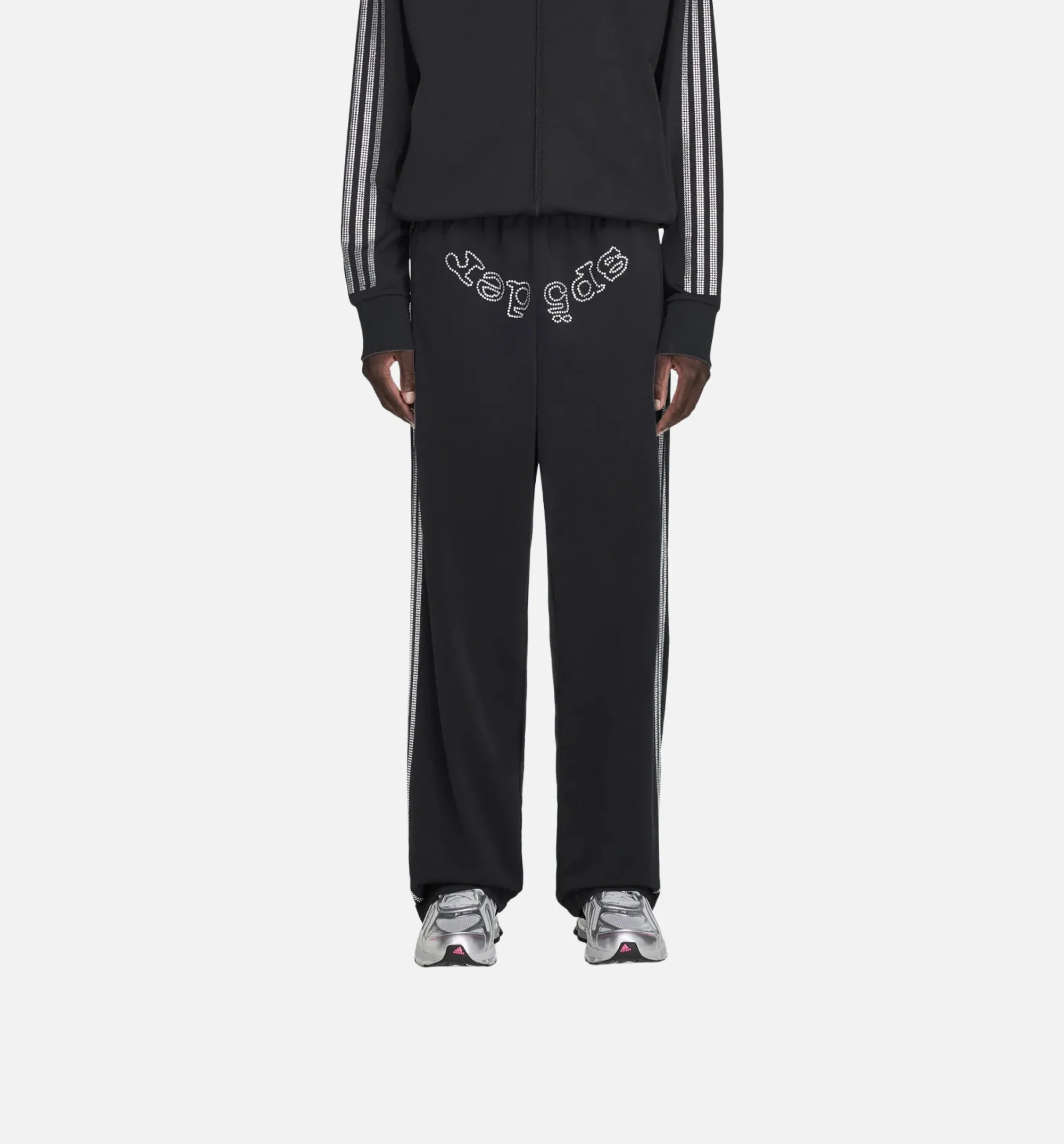 Sp5der Rhinestone Track Mens Pants Black