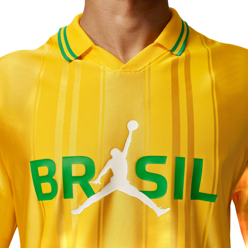 Jordan Mens Polo Yellow Brazil