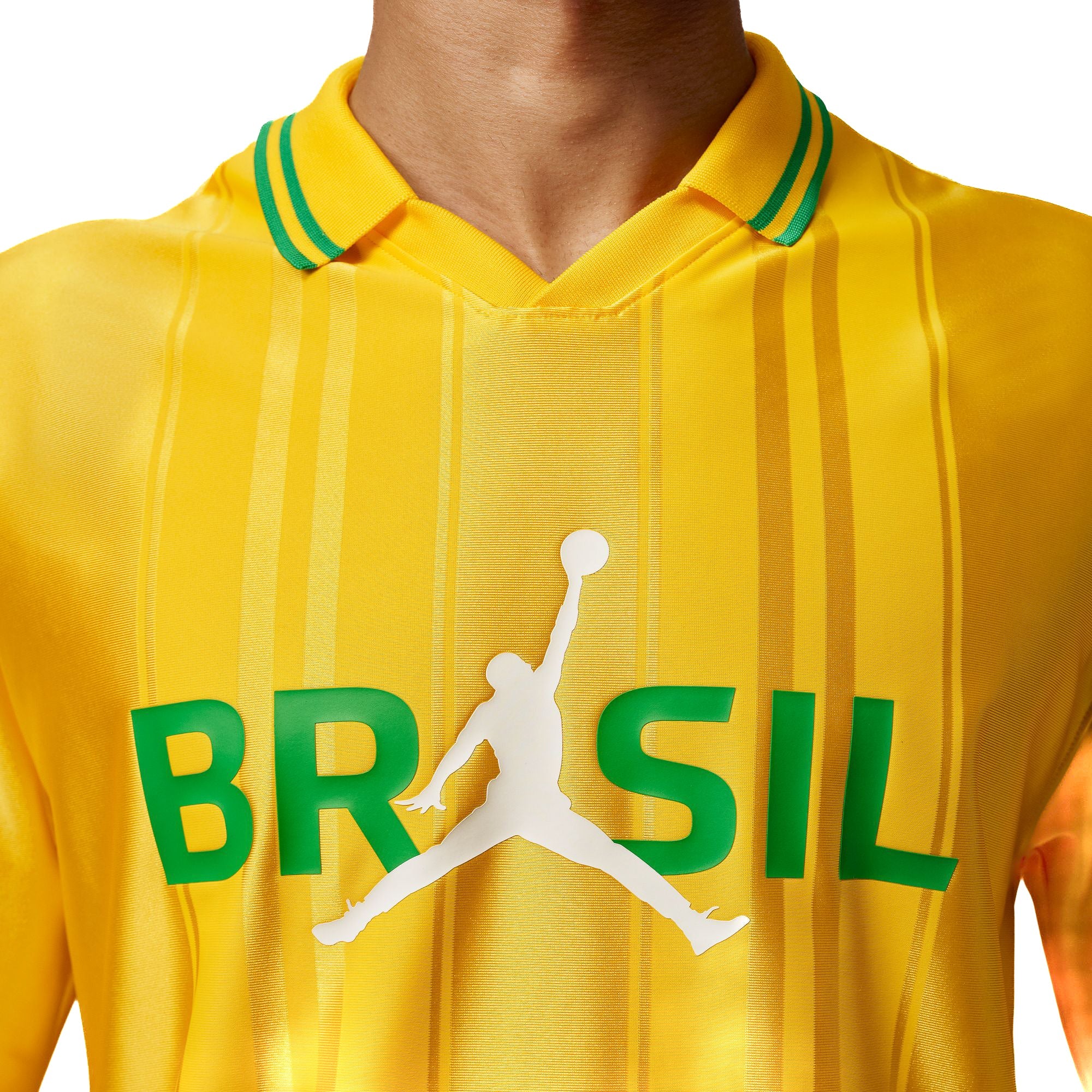 Jordan Mens Polo Yellow Brazil
