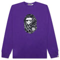 Marbling Camo Ape Head Relaxed Fit L S Tee Purple