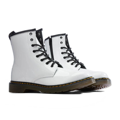 Youth 1460 Patent Leather Boots White Patent Lamper