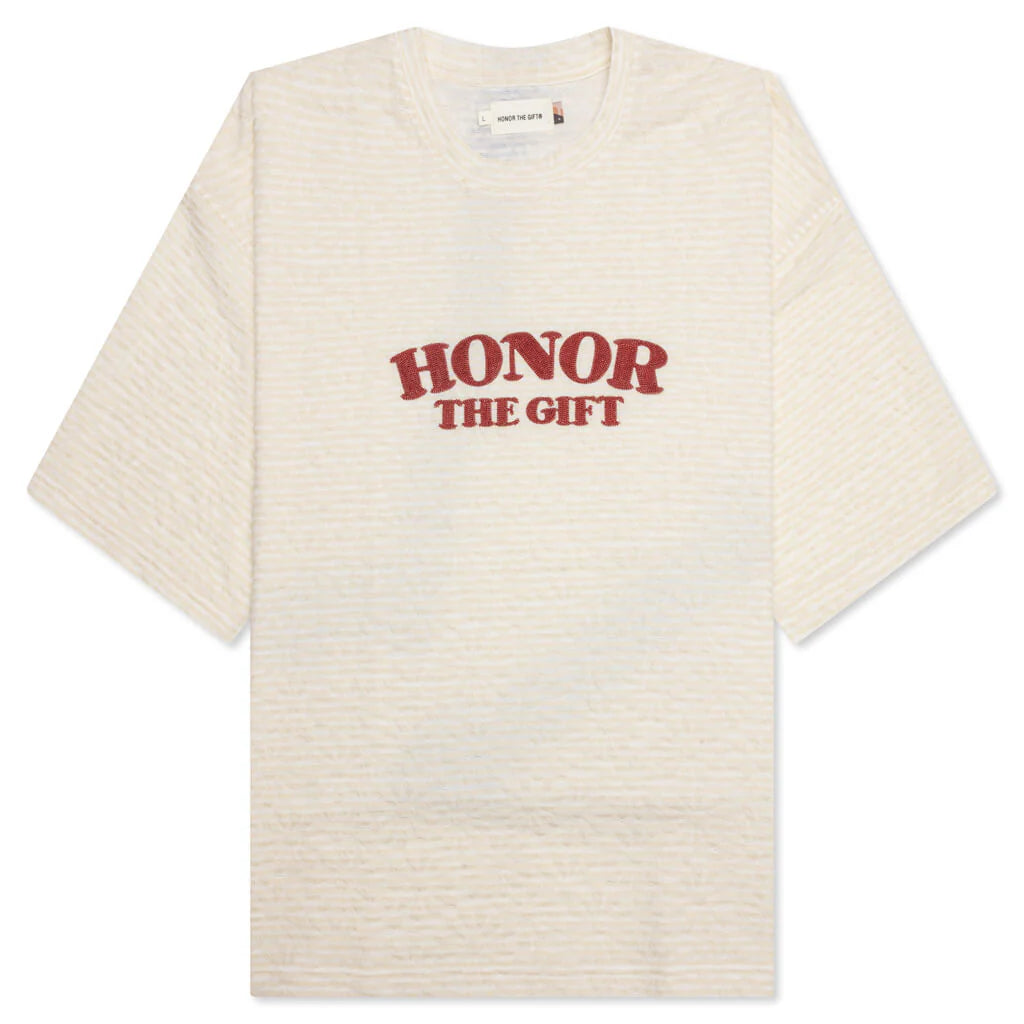 Stripe Box Tee Bone