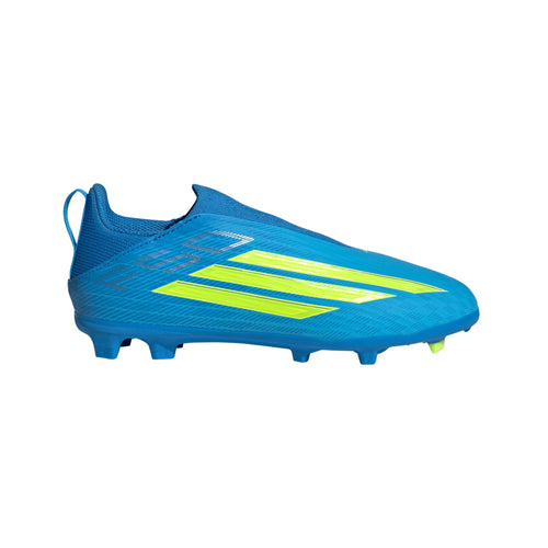 adidas F50 League Laceless FG MG Firm Ground Multi Ground Youth Soccer Cleats Blue Yellow Aqua