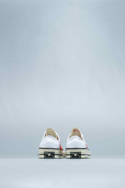 Chuck 70 Archive Print Low Top Mens Lifestyle Shoe White Red