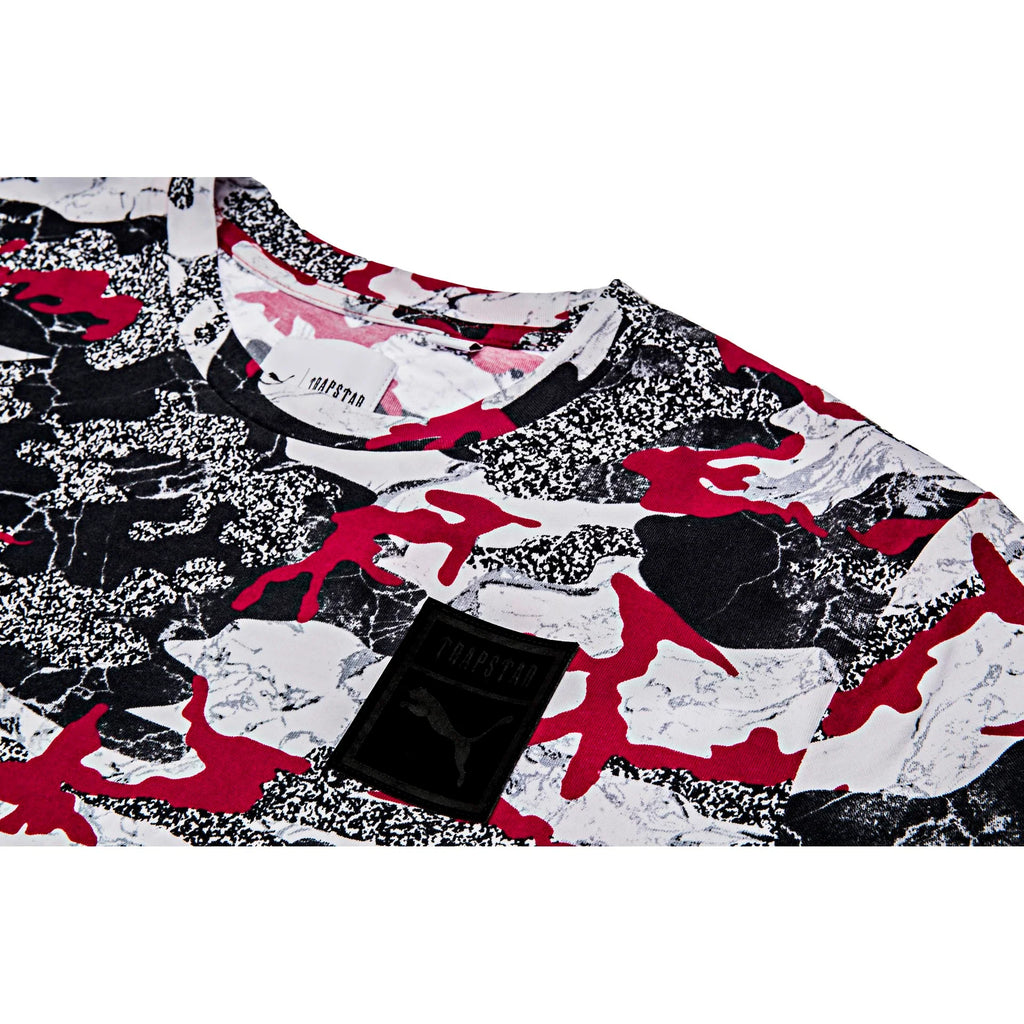 Puma X Trapstar Logo Tee Mens Barbados Cherry Camo
