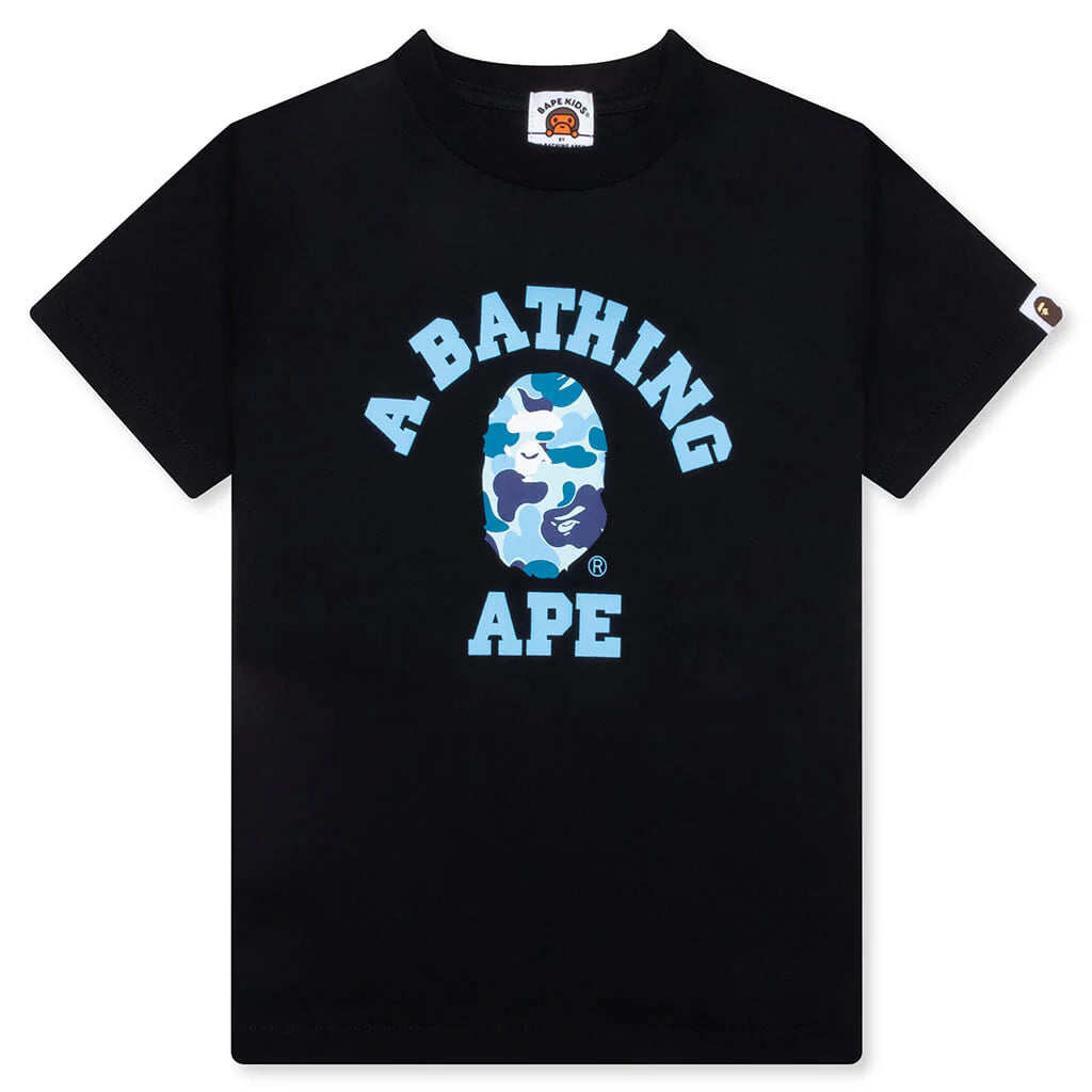 Kids ABC Camo College Tee Black Blue