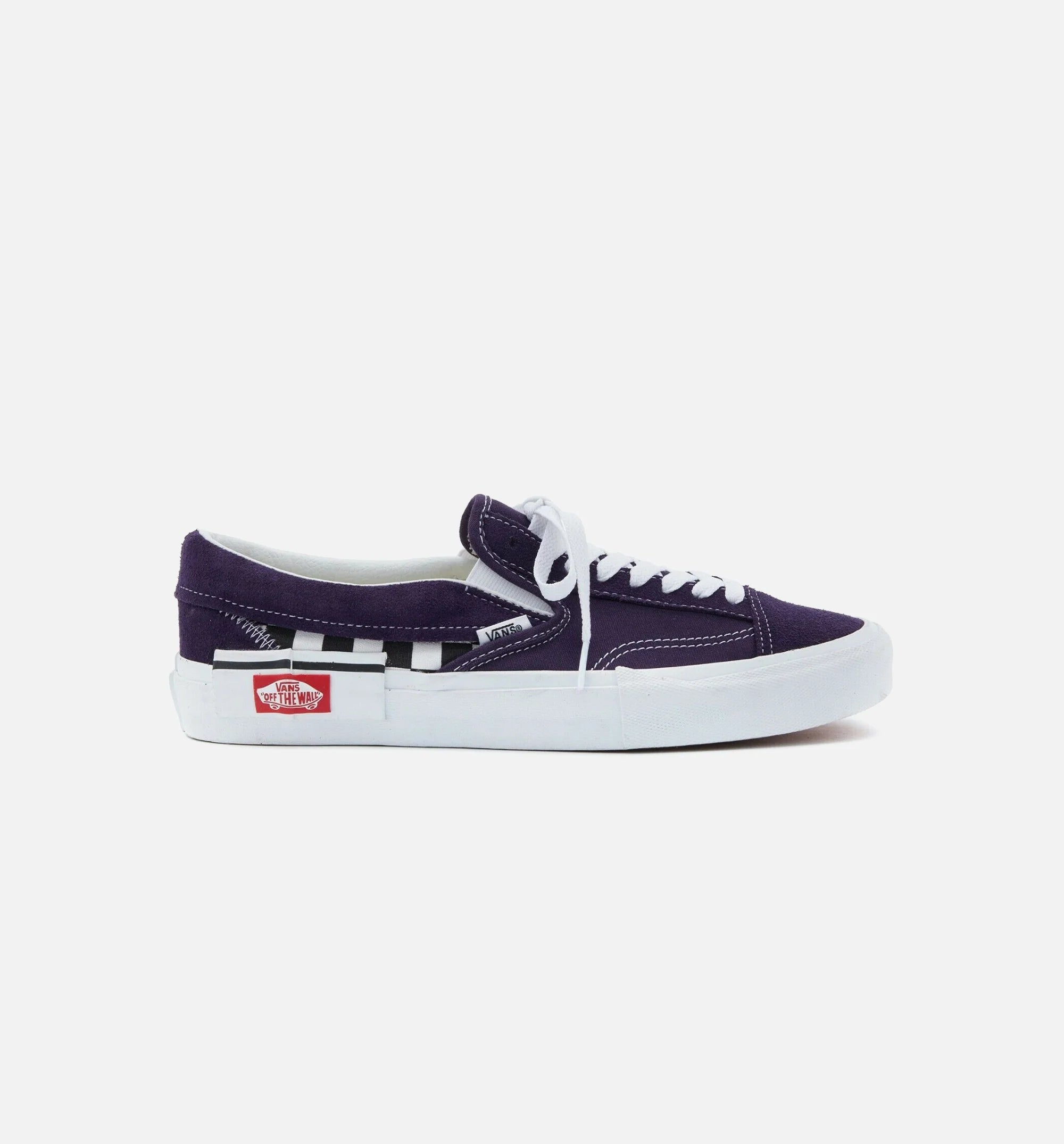 Slip On Cap Check Mens Shoe Mysterioso Purple True White