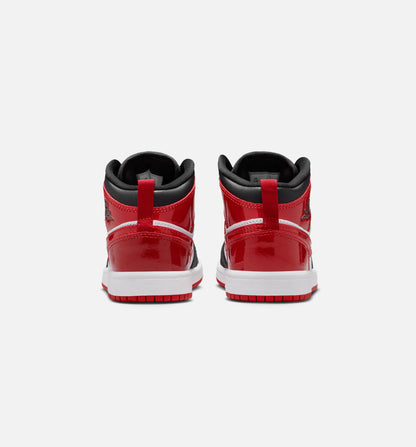 Air Jordan 1 Mid SE Preschool Lifestyle Shoe Black White Varsity Red