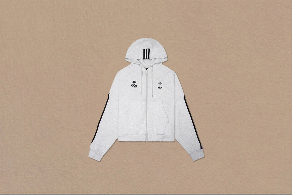 adidas Originals x Willy Chavarria Full Zip Logo Hoodie Light Grey Heather