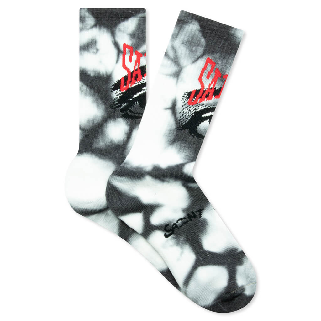Eyes Socks Tie Dye Black