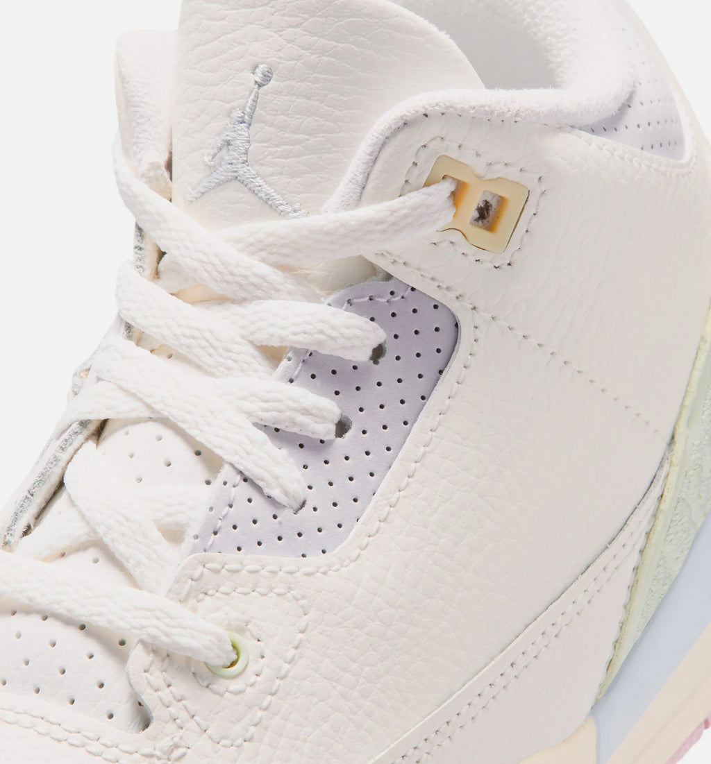 Air Jordan 3 Retro Sail and Jade Aura Preschool Lifestyle Shoe Sail Aura Jade Aura Iris Whisper