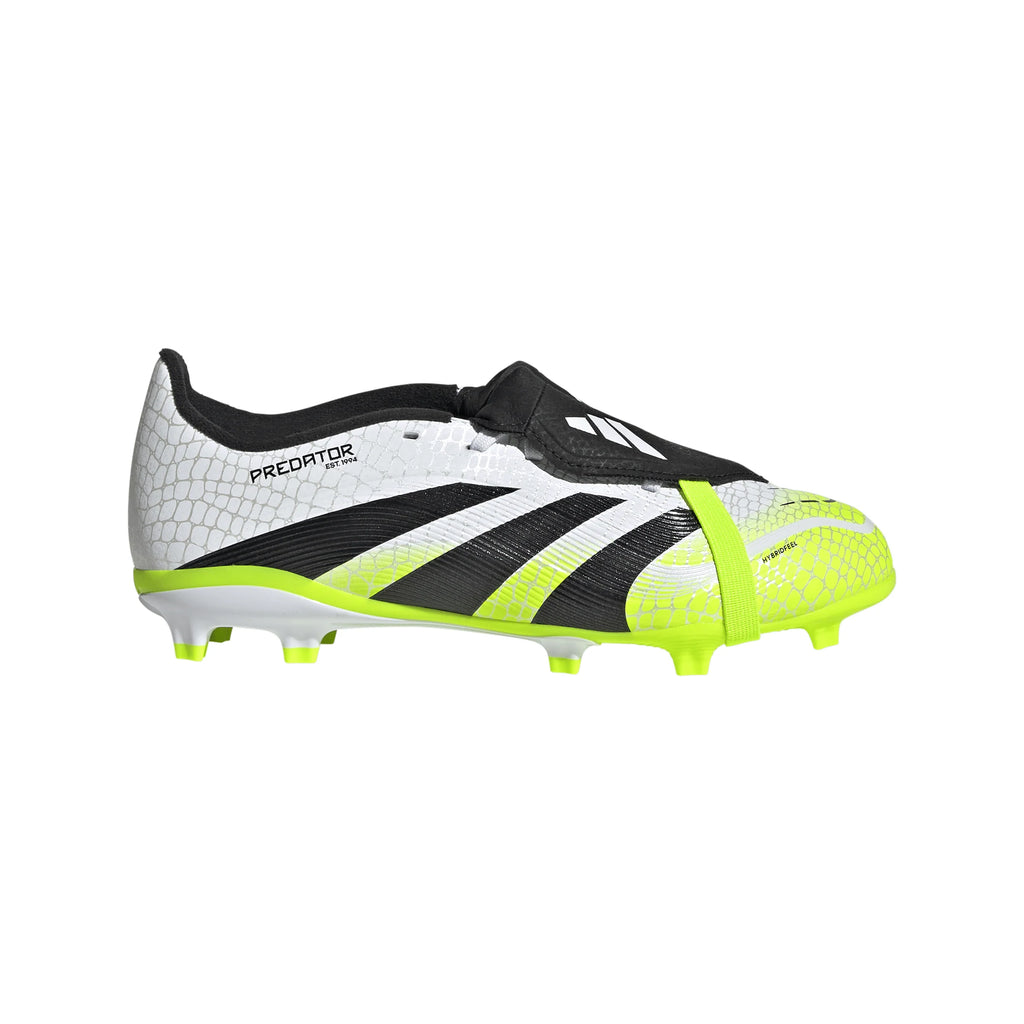 adidas Predator League Fold Over Tongue Youth Firm Multi Ground Soccer Cleats White Black