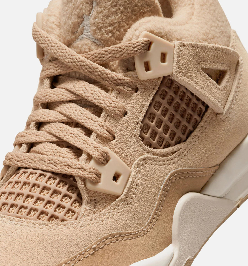 Air Jordan 4 Retro Cozy Girl Preschool Lifestyle Shoe Hemp Light Orewood Brown