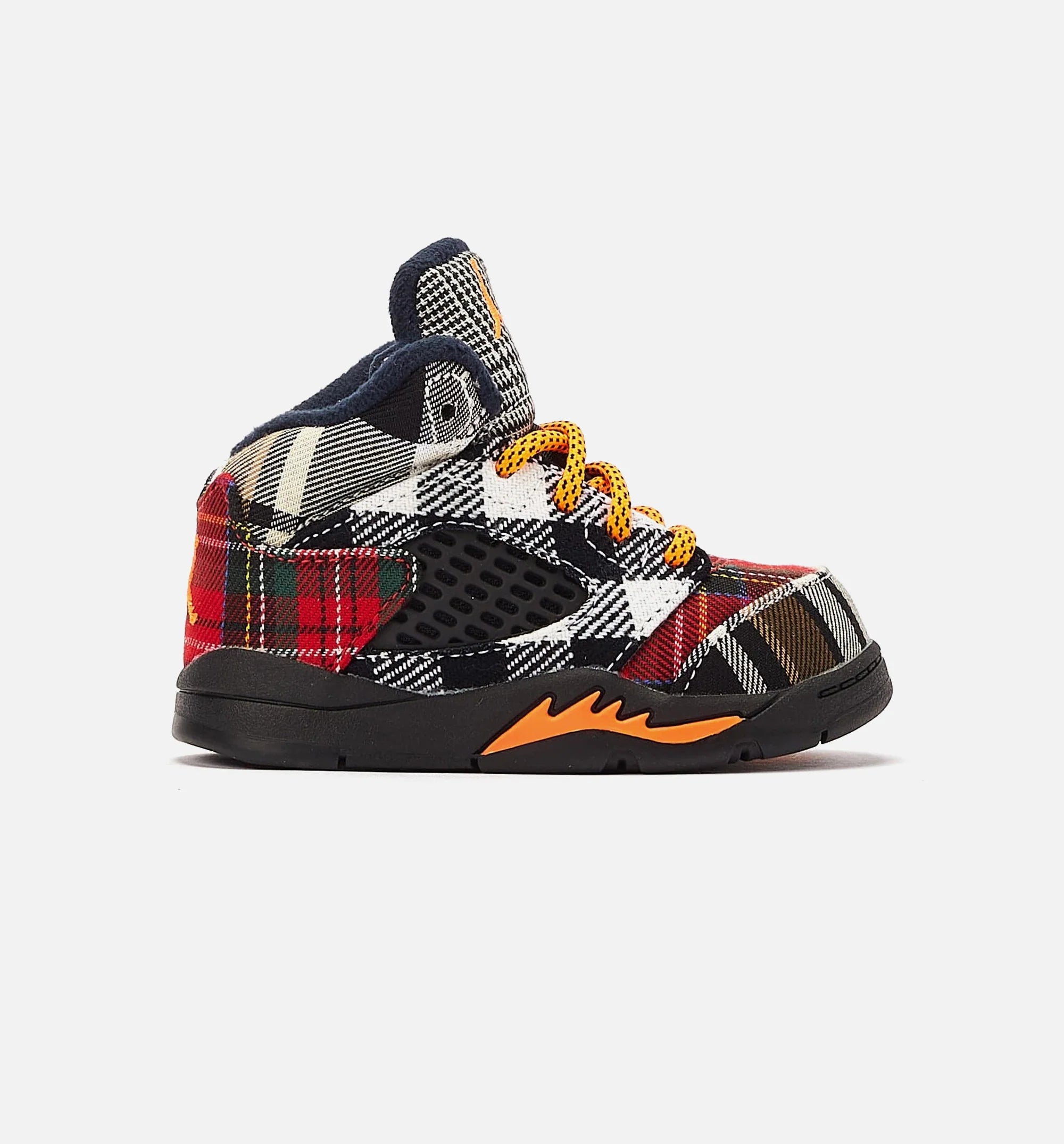 Air Jordan 5 Retro Plaid Infant Toddler Lifestyle Shoe Black Multi Free Shipping