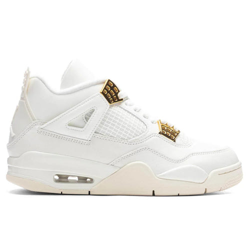 Womens Air Jordan 4 Retro Metallic Gold Sail Metallic Gold Black