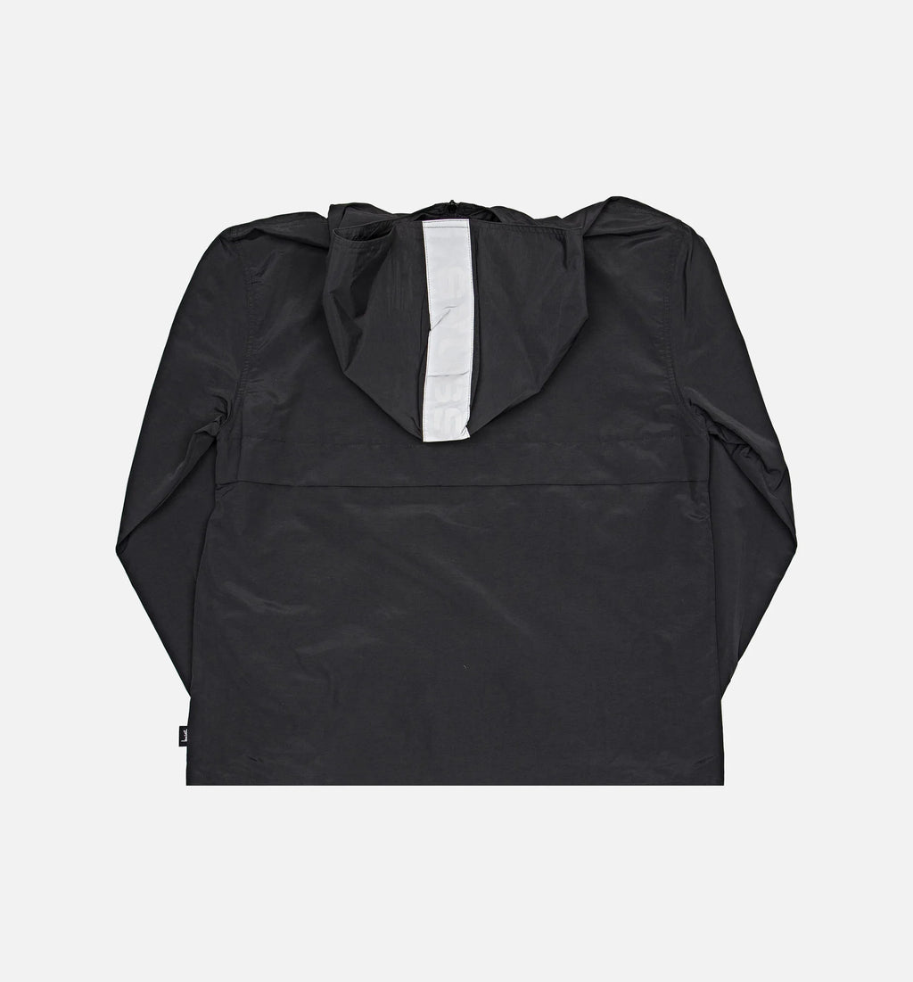 Light Nylon Full Zip Mens Jacket Black