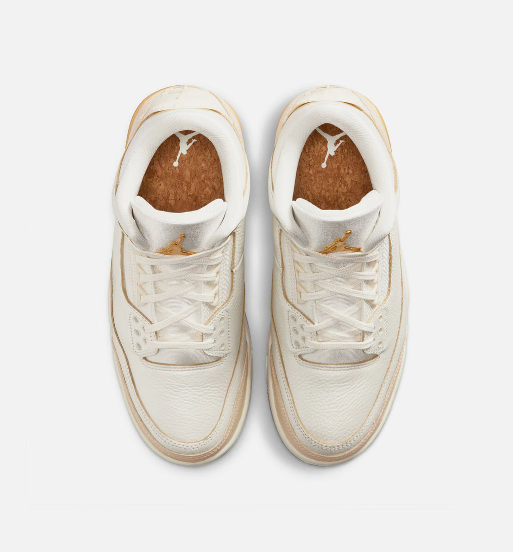 Air Jordan 3 Retro Sail and Pale Ivory Womens Lifestyle Shoe Sail Team Gold Pale Ivory Metallic Gold Ice