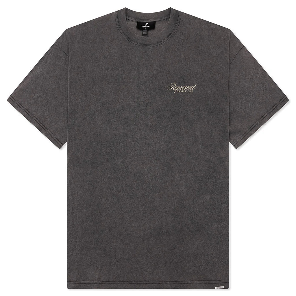 Owners Club Script T Shirt Vintage Grey