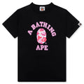 Kids ABC Camo College Tee Black Pink