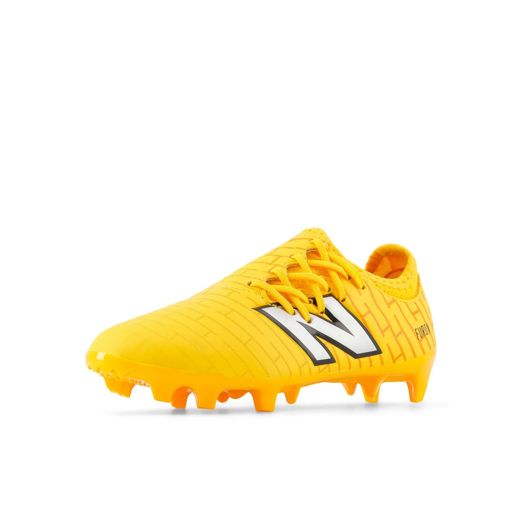 New Balance Furon Dispatch Junior FG V7 Firm Ground Cleats Sun Glow Metallic Silver Black