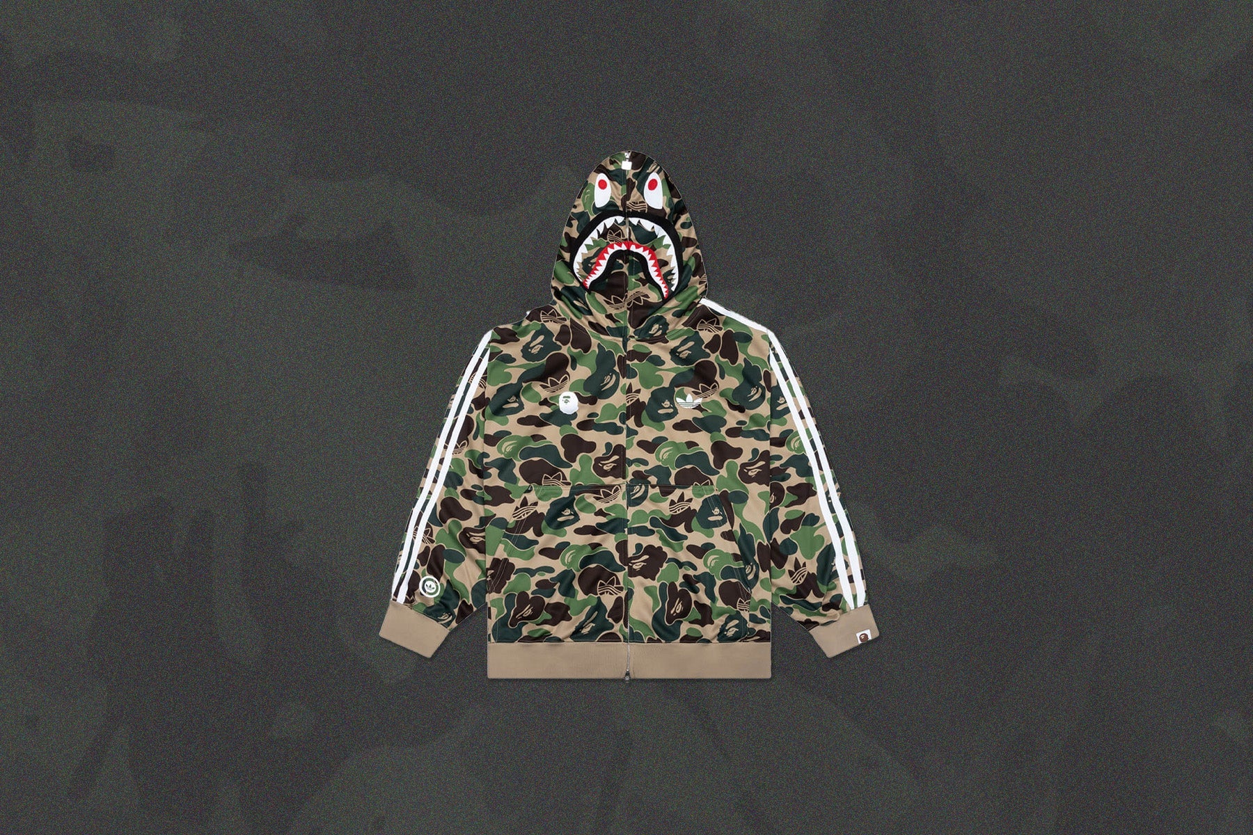 Adidas x BAPE Shark Track Hoodie Crew Green