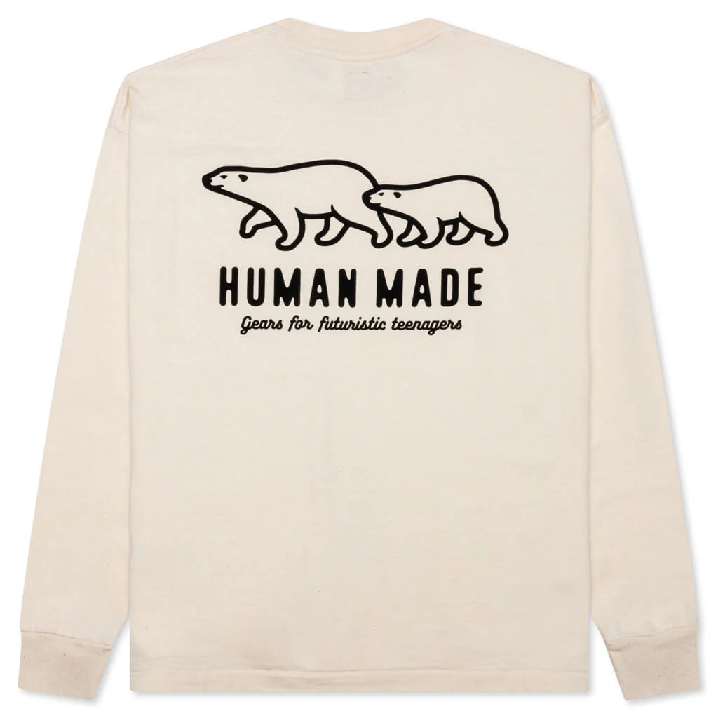 Wool Blended L S T Shirt White