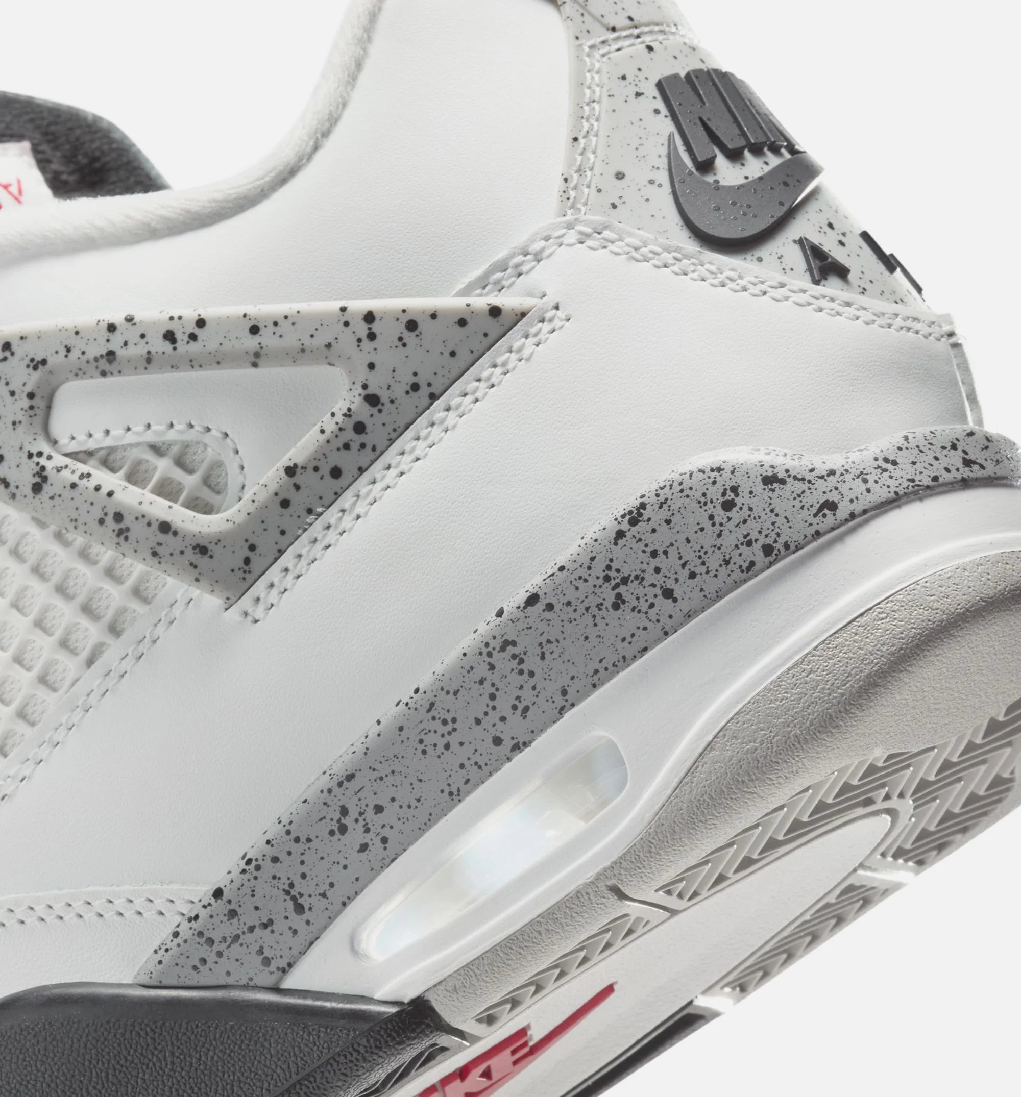 Air Jordan 4 Retro White Cement Mens Lifestyle Shoe Summit White Fire Red Cement Grey Black Limit One Per Customer