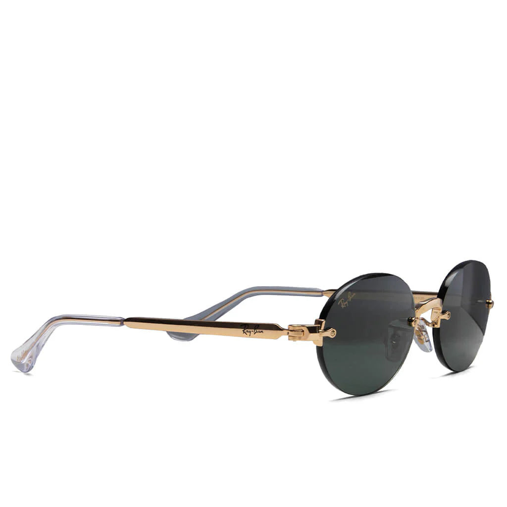 Ray Ban x AAP Rocky Rimless Oval Arista Dark Green