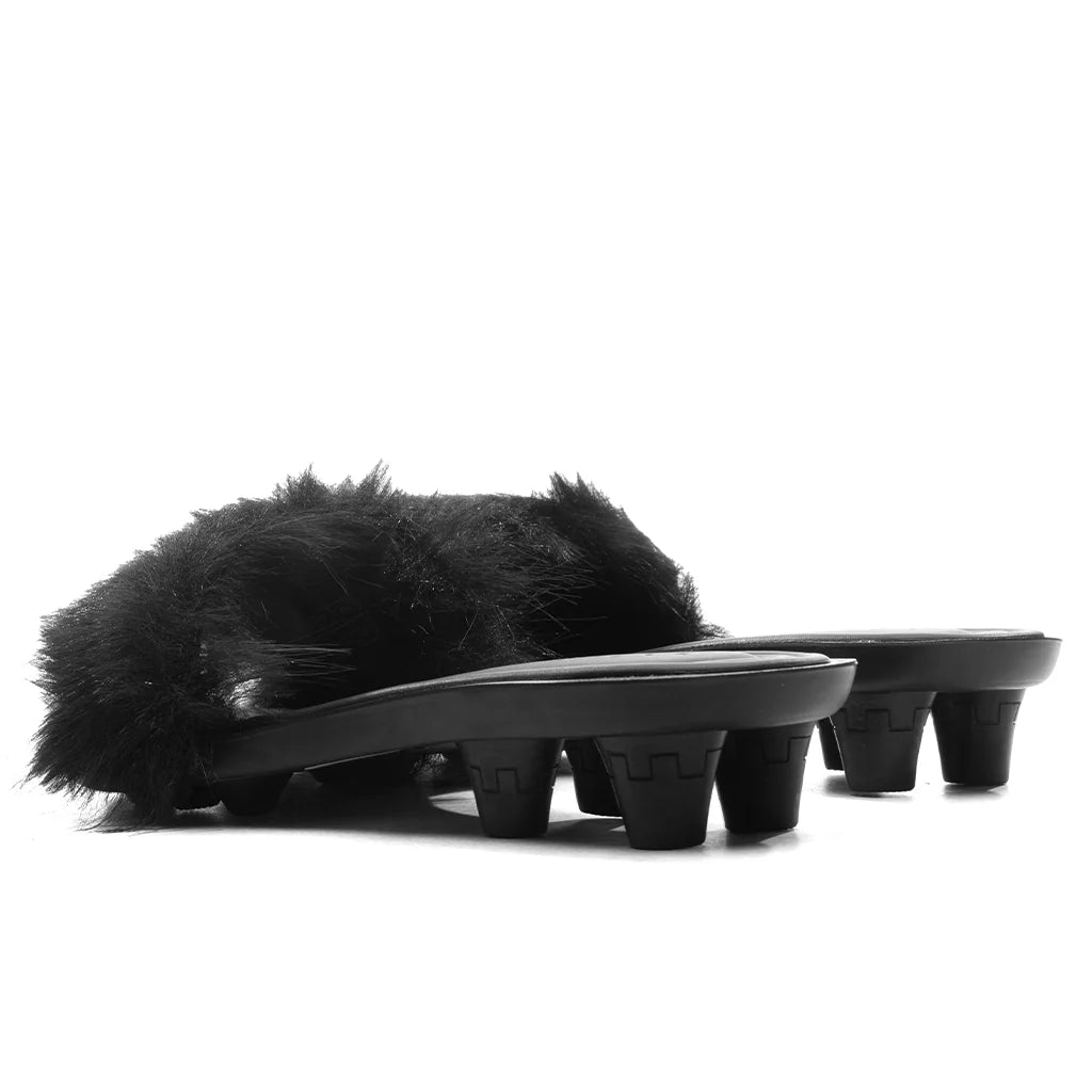 Puma x Fenty Womens Slide Chic Fur Black Silver