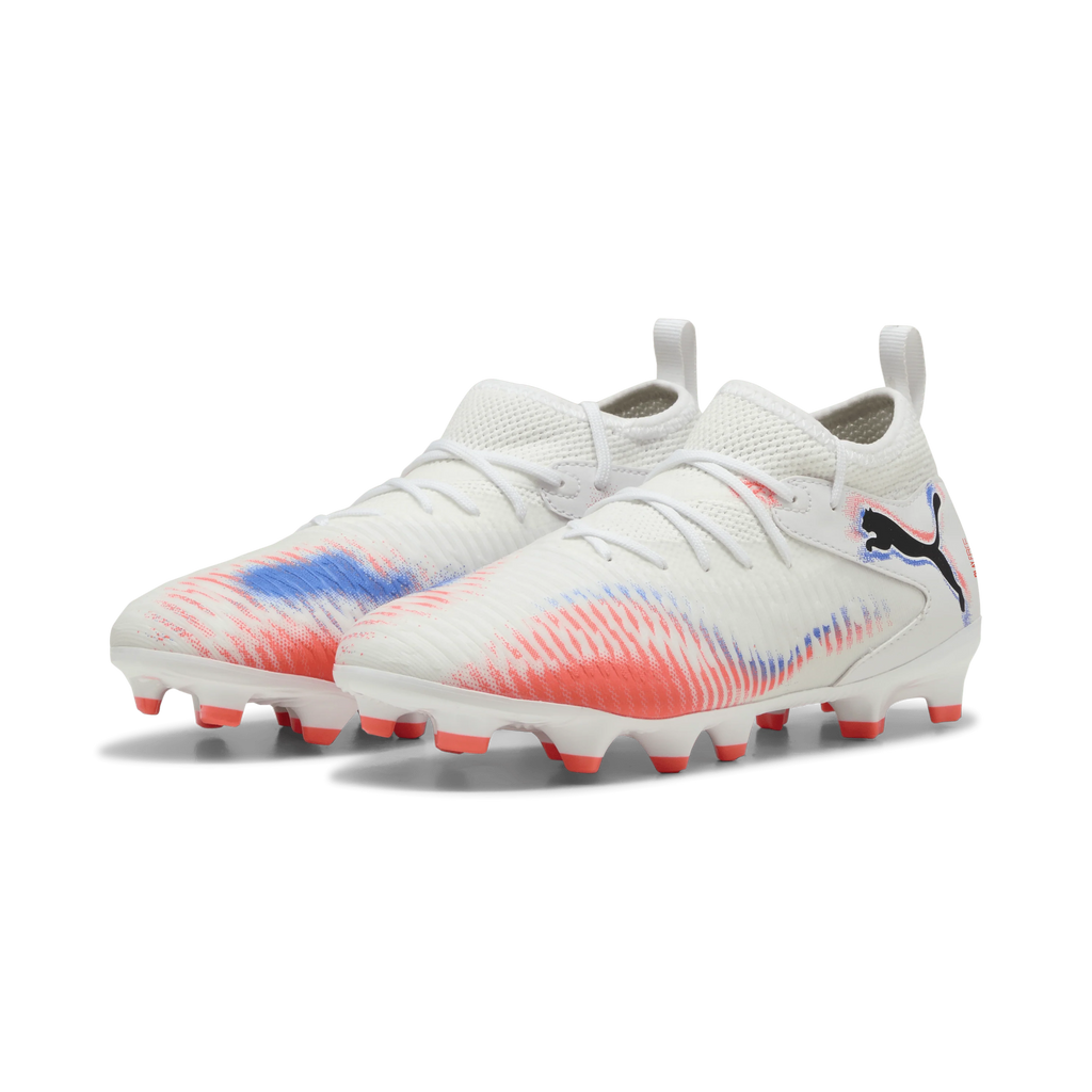 PUMA Future 8 Match FG AG Firm Multi Ground Kids Soccer Cleats White Black