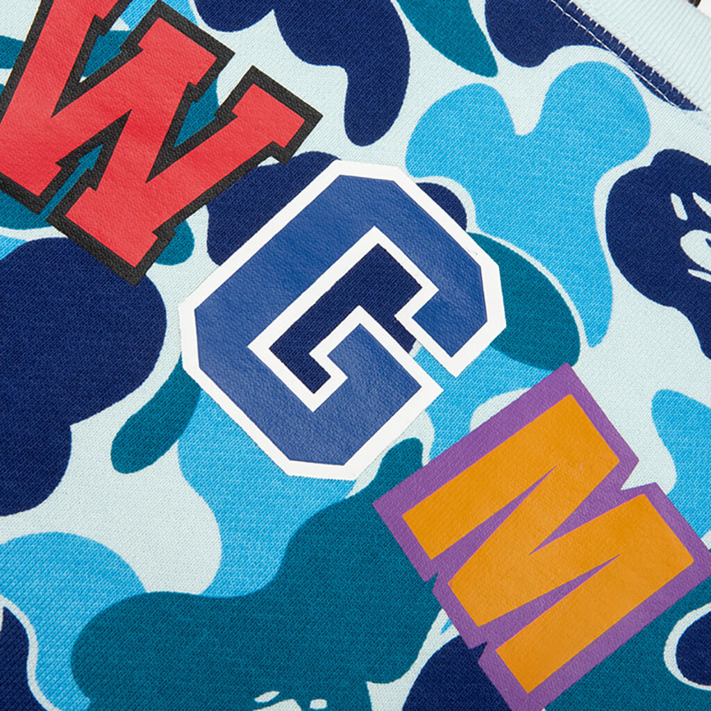 Kids ABC Camo Shark Crewneck Sweatshirt Blue