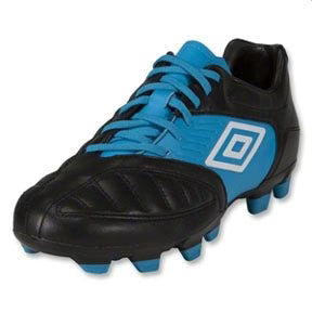 Umbro Geometra Premier FG Firm Ground Soccer Cleats Black White Blue