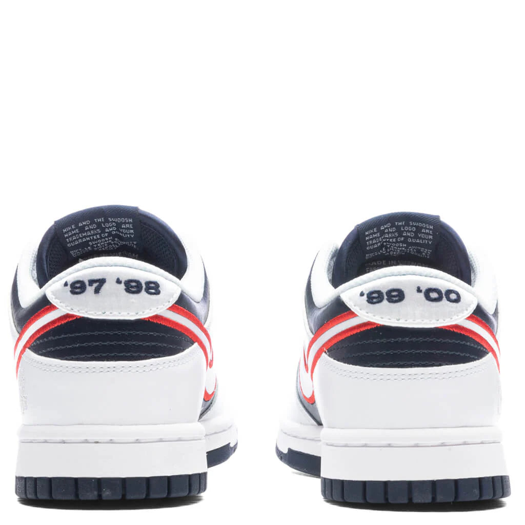 Womens Dunk Low Houston Comets Four Peat White University Red Obsidian