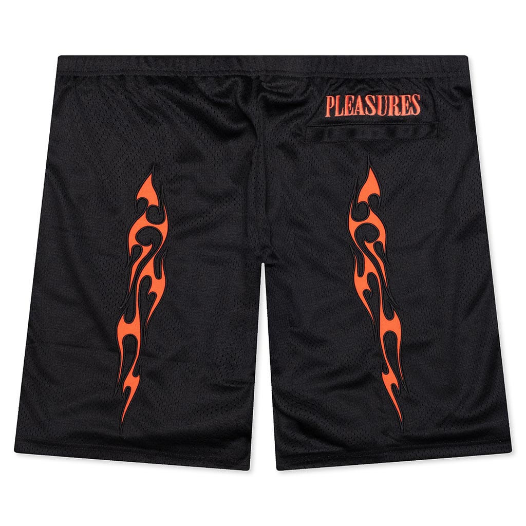 Flame Mesh Shorts Black
