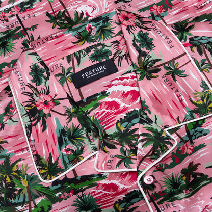 Hitchcock Hawaiian Silk Shirt Red