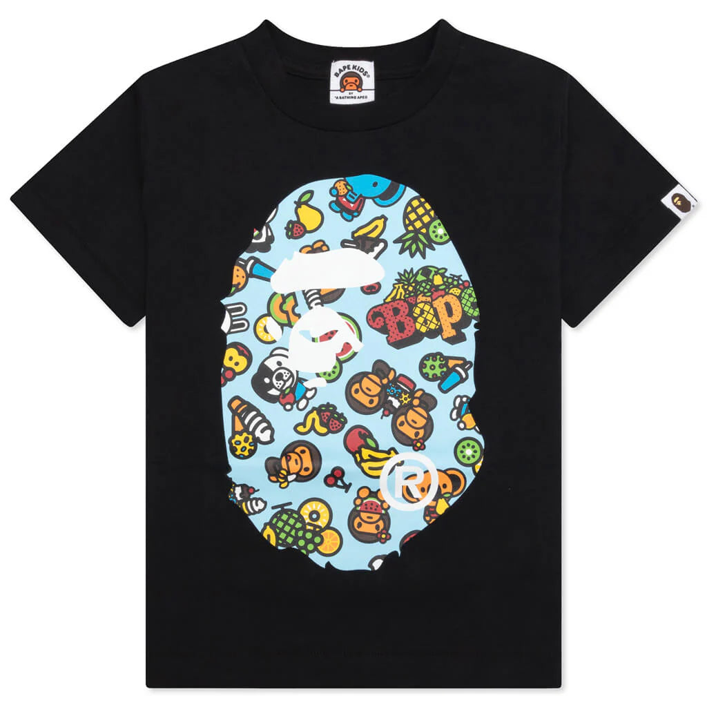 Kids Baby Milo Mixed Fruit Big Ape Head Tee Black