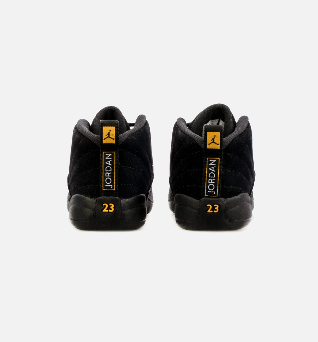 Air Jordan 12 Retro Black Taxi Infant Toddler Lifestyle Shoe Black Free Shipping